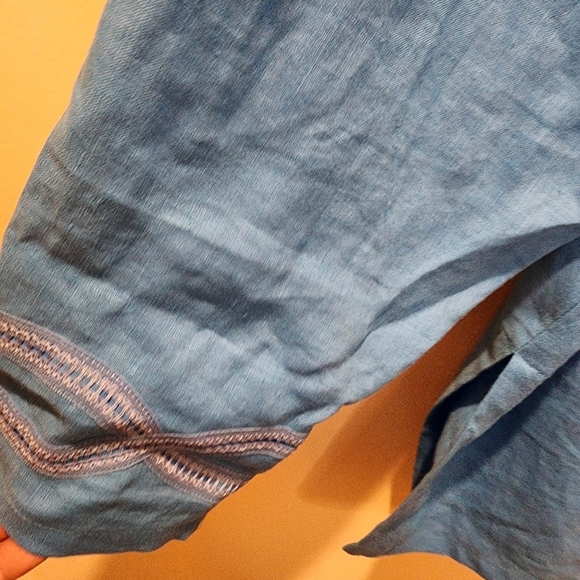 DAVID DART Women's 100% Linen Long Sleeves Button dowm Shirt Plus size 2X - Picture 5 of 11